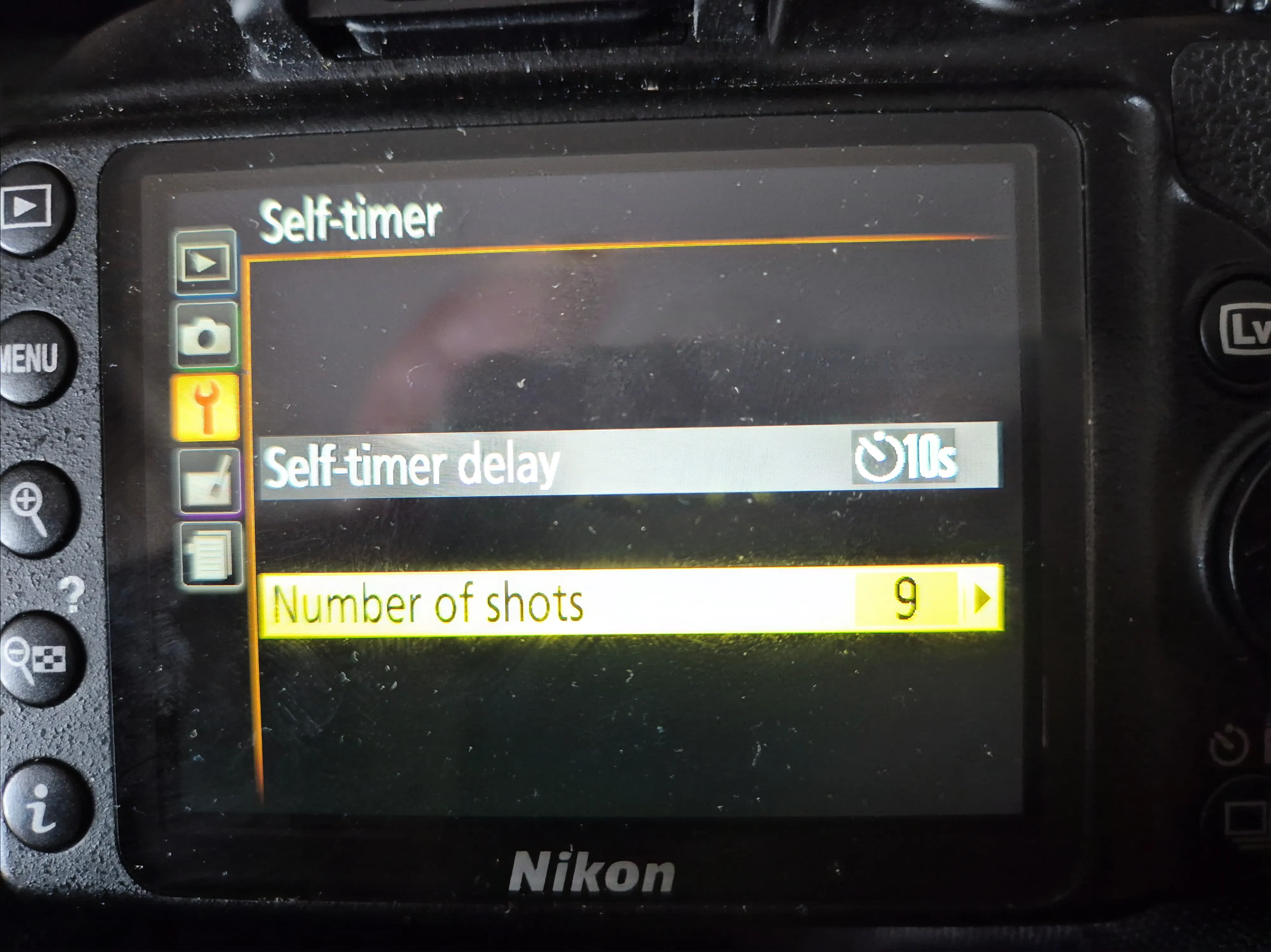 Nikon D3400 Self-Timer configuration